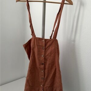 Free People suspender dress skirt in Terracotta